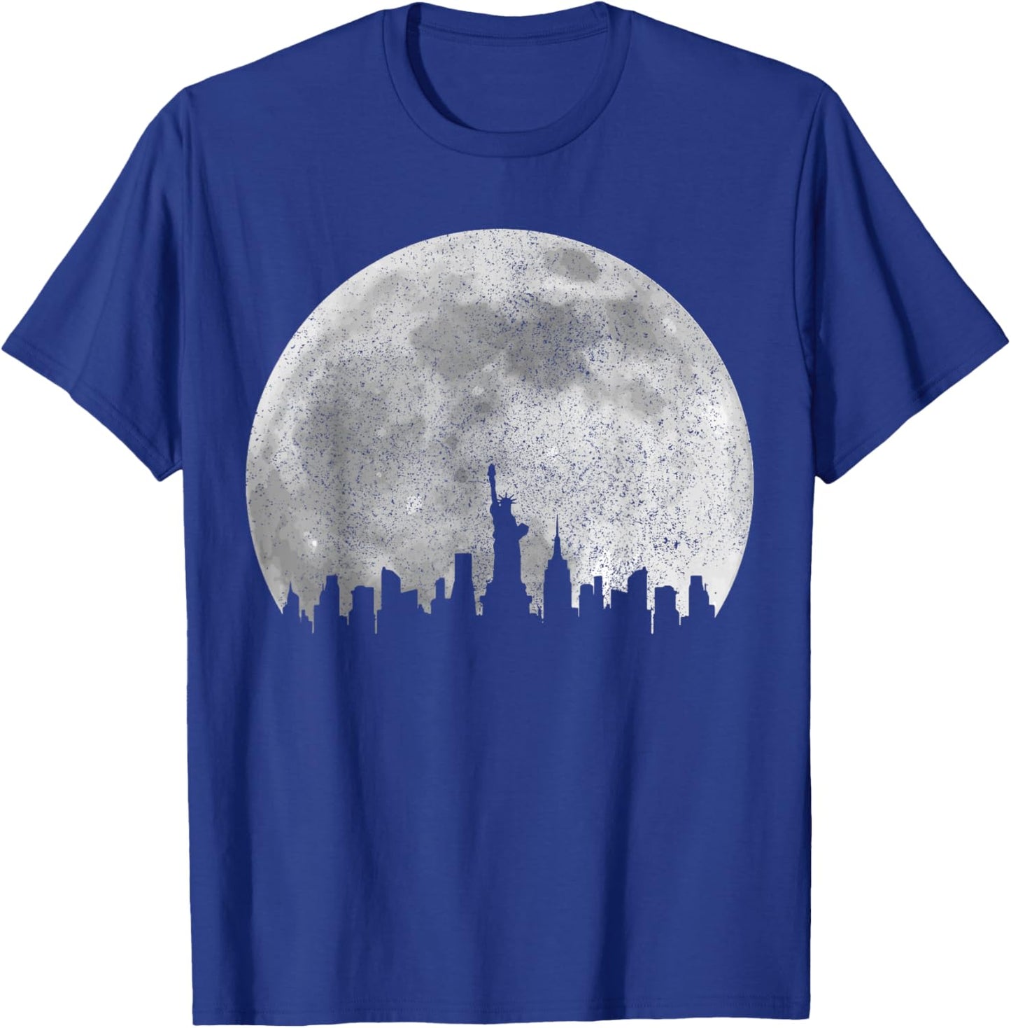 New York City NYC NY Skyline Moon Pride Vintage T-Shirt - T-Shirt | Royal
