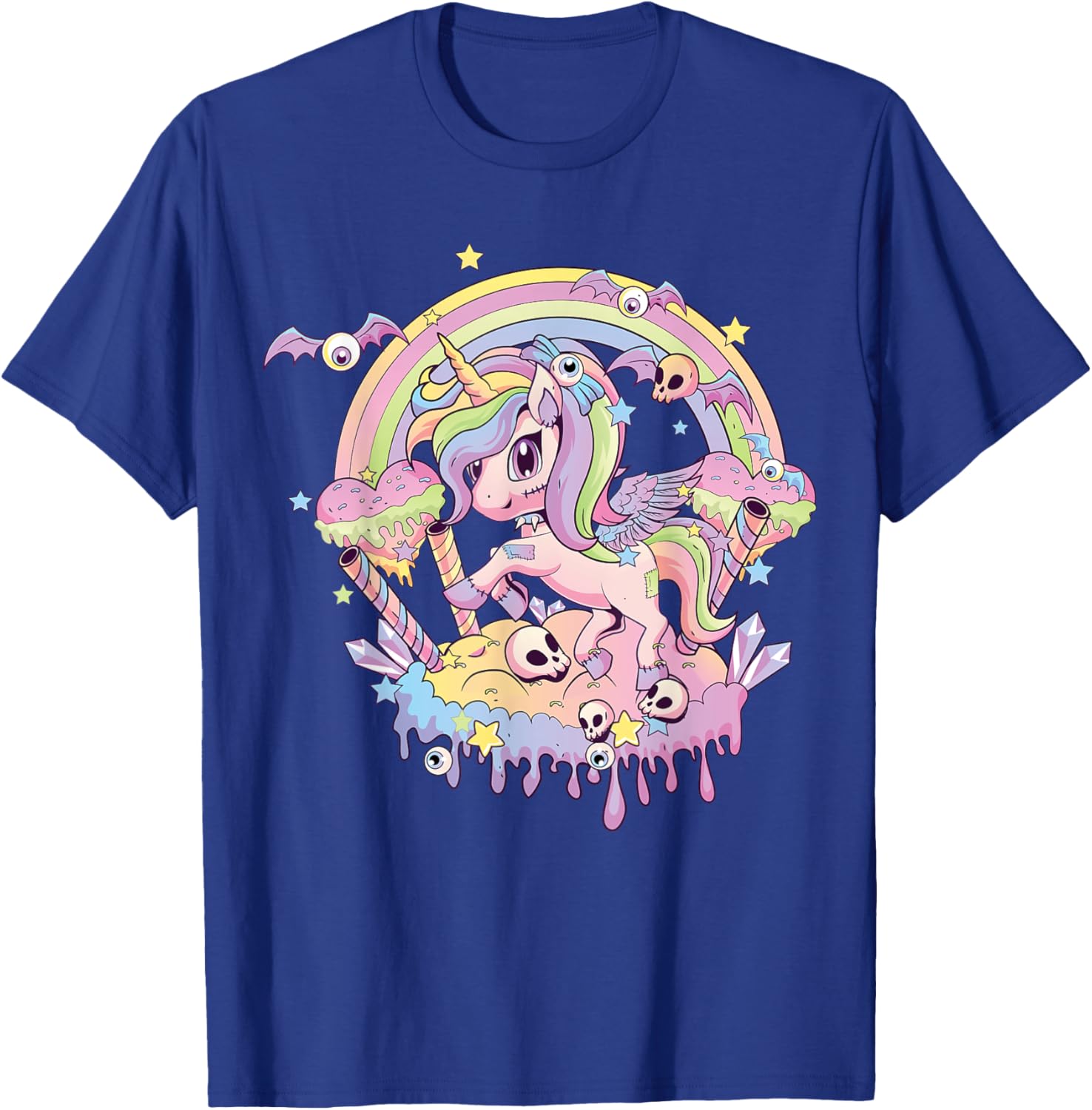 Pastel Goth Cute Creepy Unicorn Gothic Kawaii Menhera Wiccan T-Shirt - T-Shirt | Royal