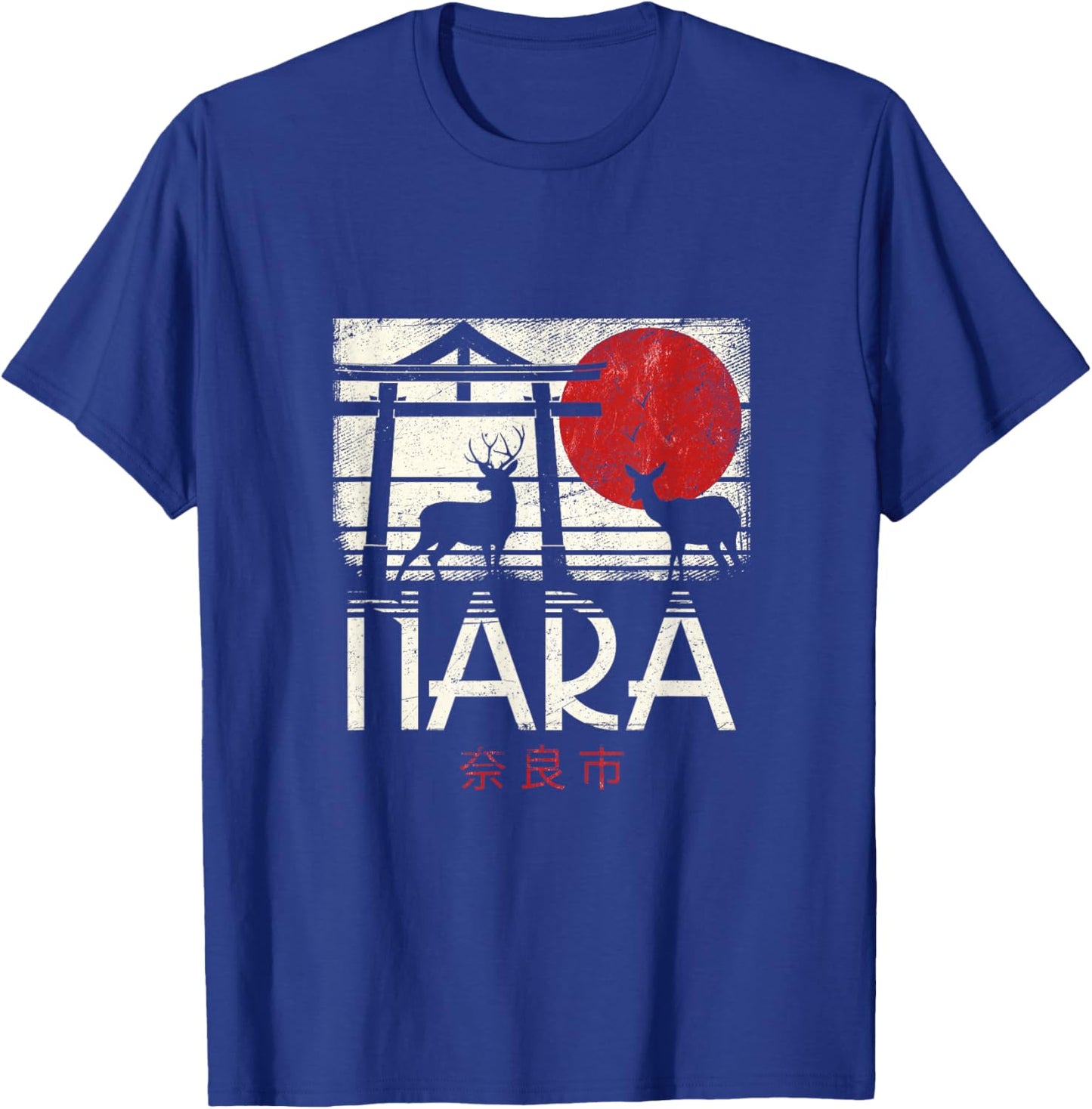 Japanese Sika Deer Nihon Nippon Torii Retro Nara Japan T-Shirt - T-Shirt | Royal