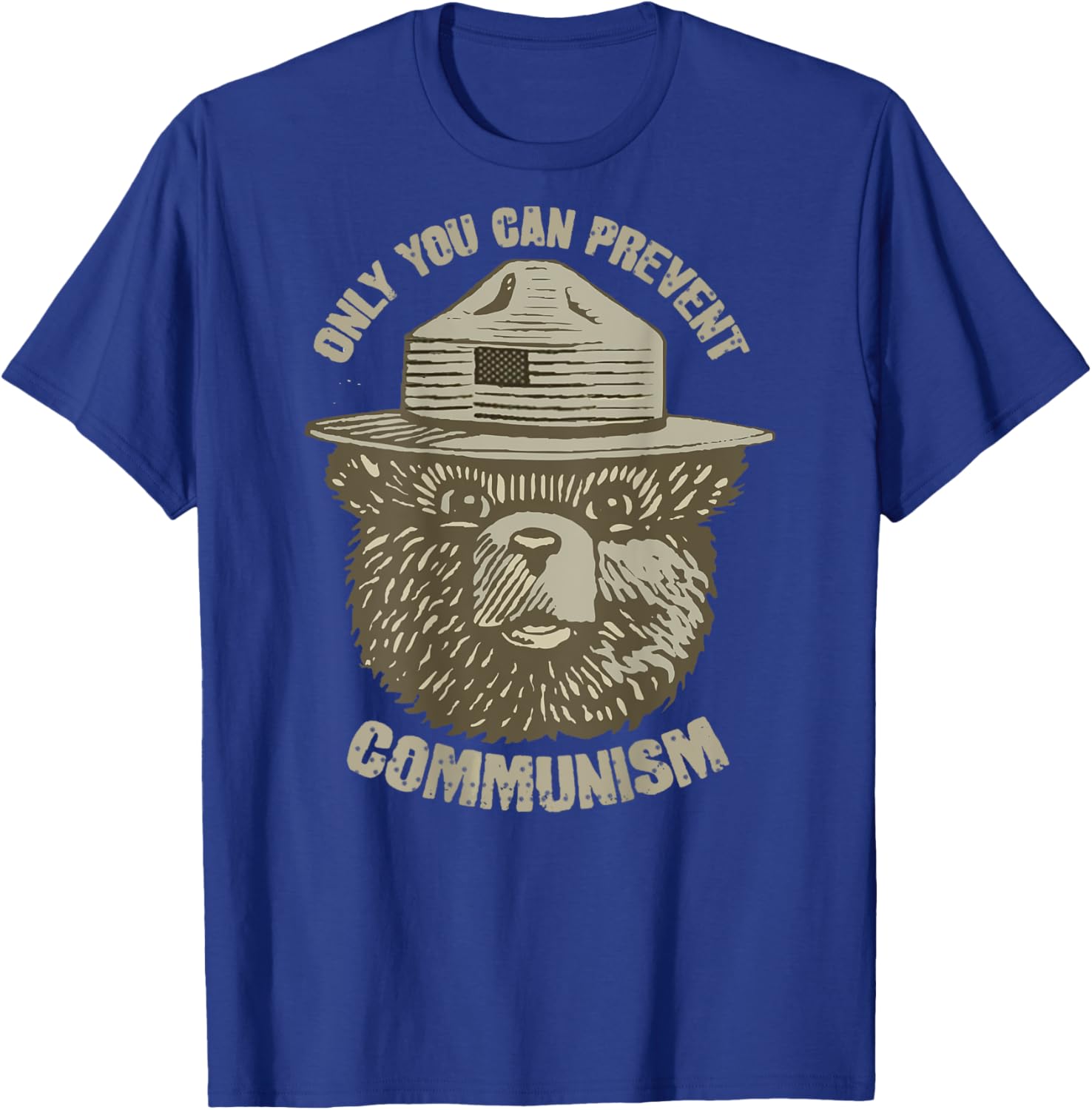 Only You Can Prevent Communism Camping Bear T-Shirt - T-Shirt | Royal