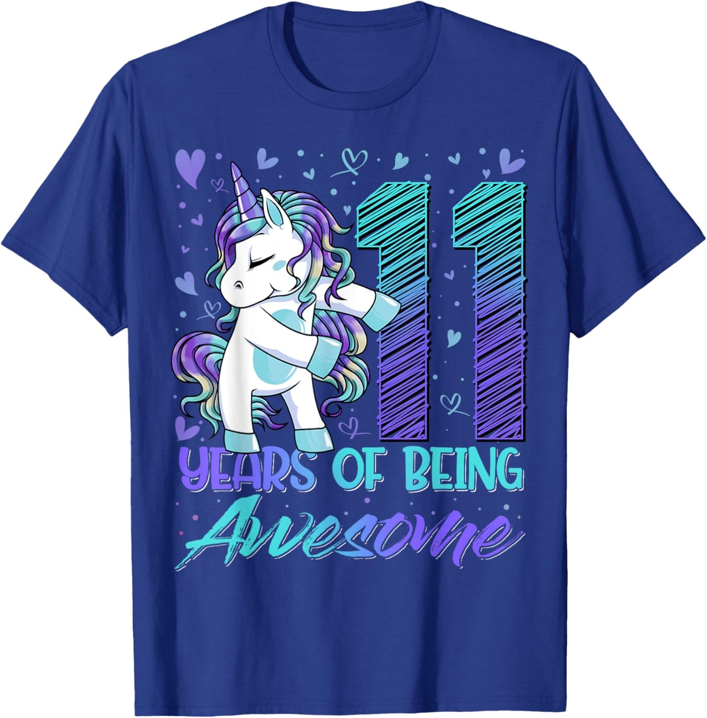11 Year Old Gifts Unicorn Flossing 11th Birthday Girl Party T-Shirt - T-Shirt | Royal