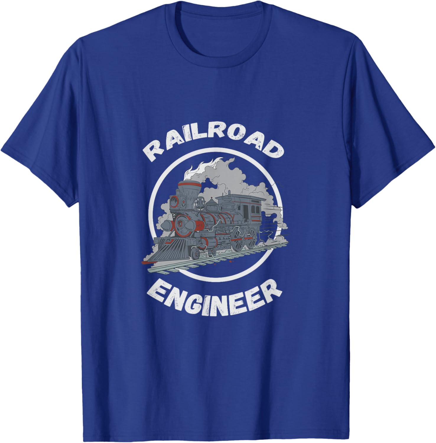 Railroad Engineer Train Lover Railway Worker Model Train T-Shirt - T-Shirt | Royal