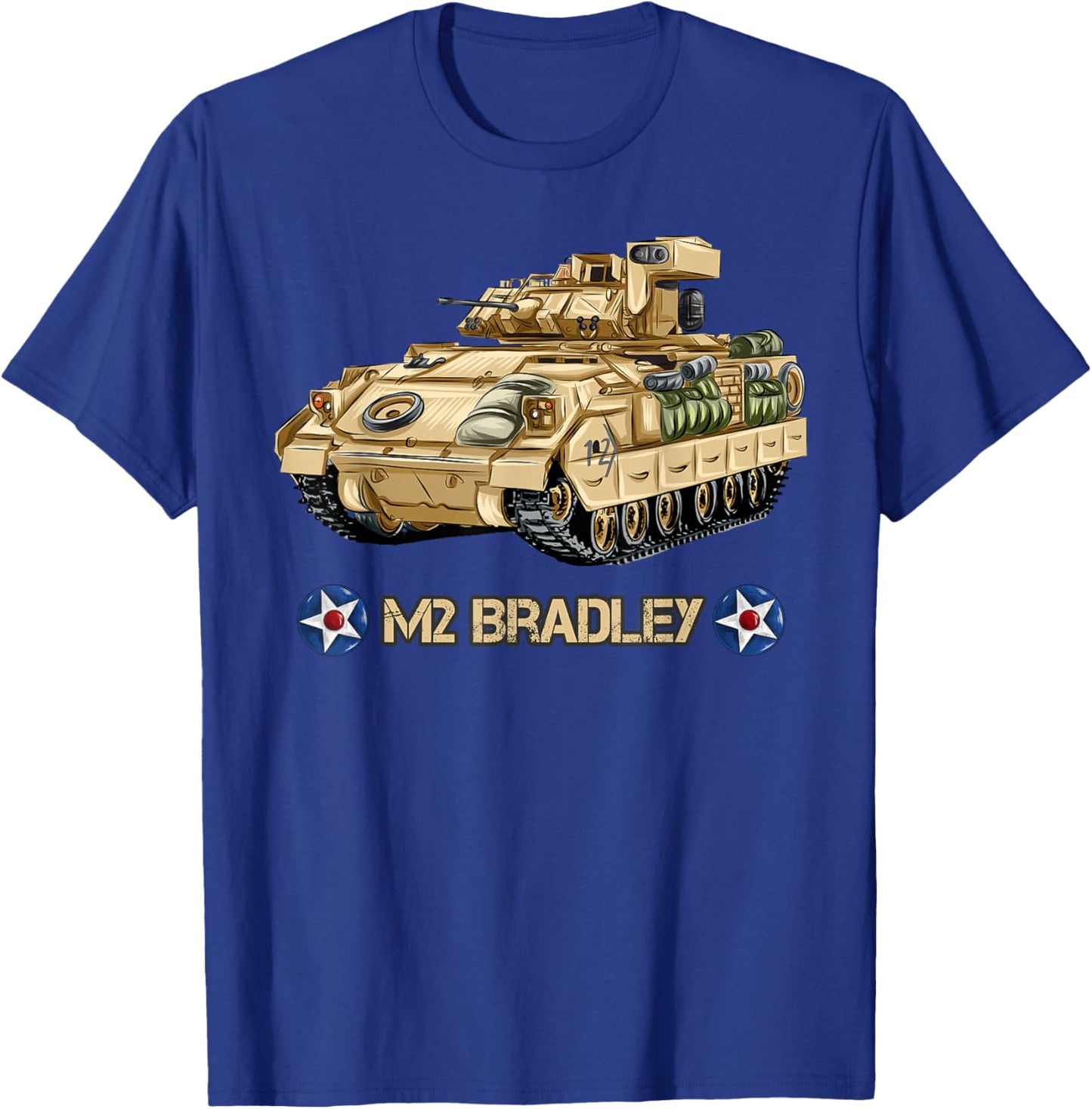 American Military Tank Vehicle IFV M2 Bradley T-Shirt - T-Shirt | Royal