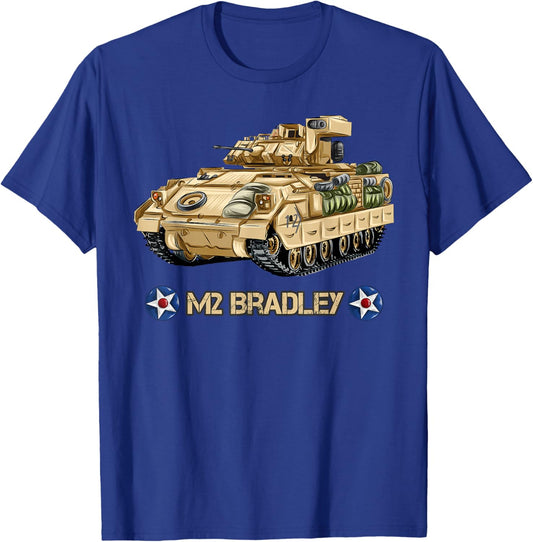 American Military Tank Vehicle IFV M2 Bradley T-Shirt - T-Shirt | Royal