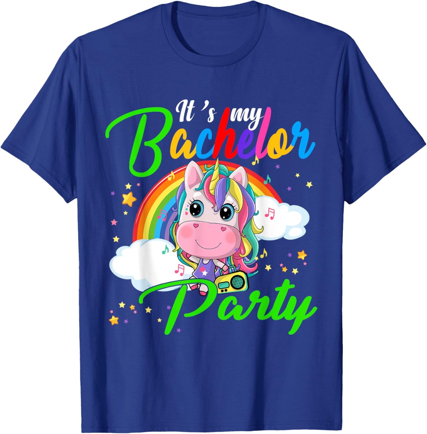 It's My Bachelor Party Funny Bachelor Party Unicorn Rainbow T-Shirt - T-Shirt | Royal