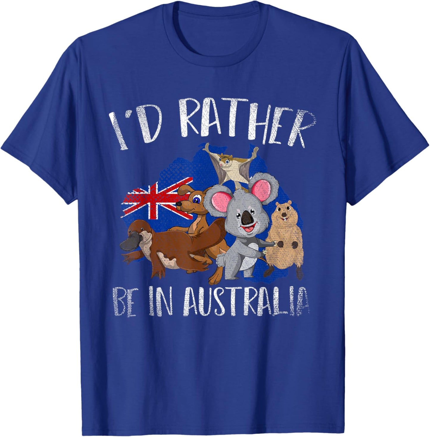 Id Rather Be In Australia Cute Aussie Zoo Animals Australia T-Shirt - T-Shirt | Royal