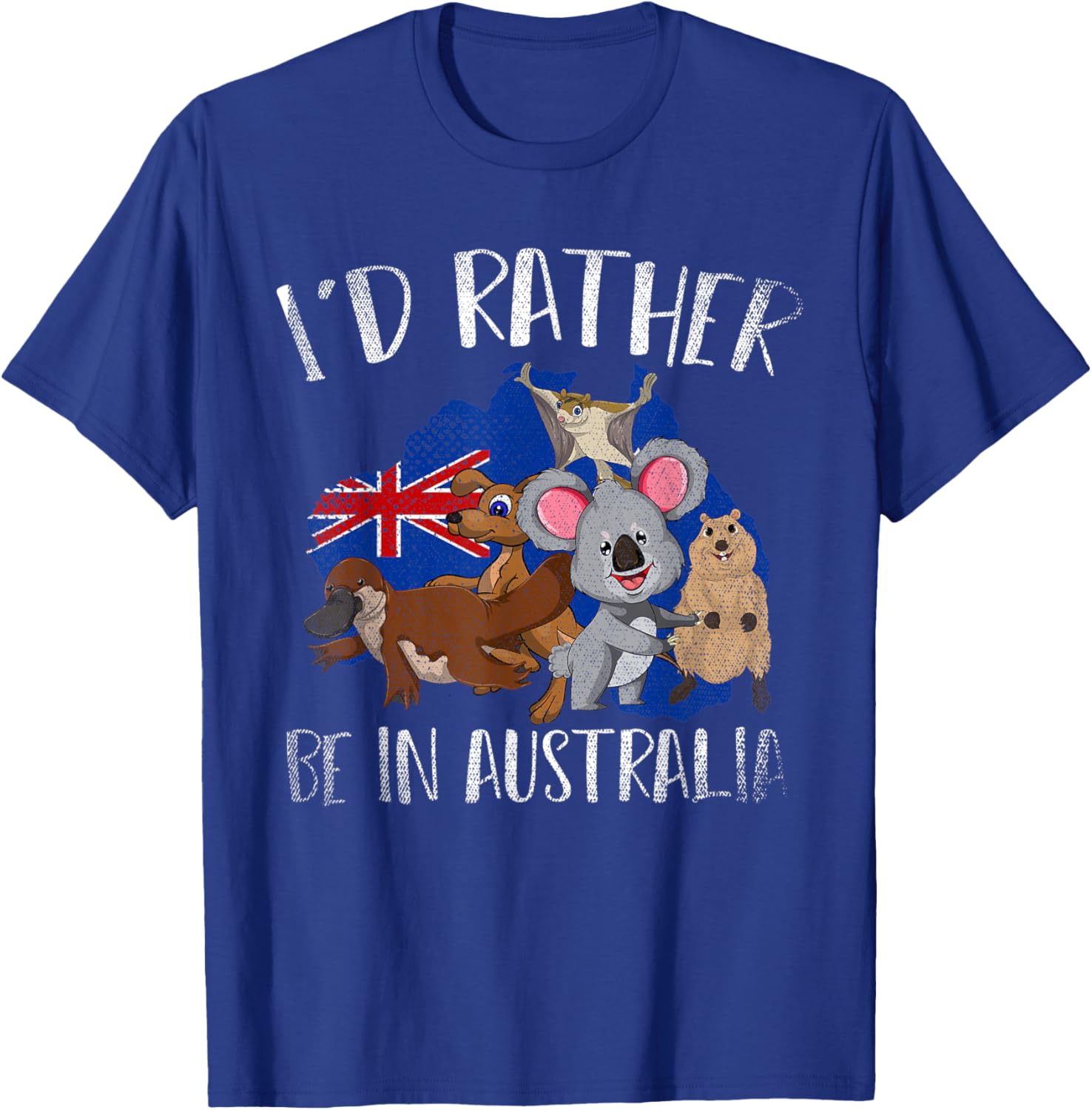 Id Rather Be In Australia Cute Aussie Zoo Animals Australia T-Shirt - T-Shirt | Royal