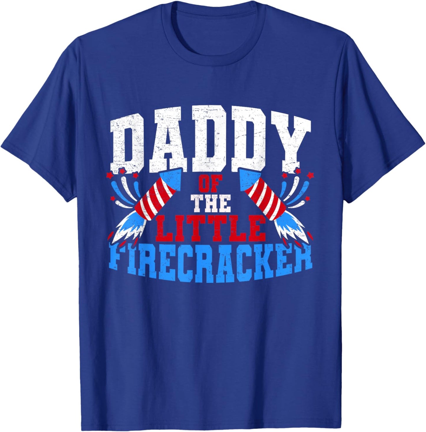 Firecracker Daddy Fireworks Dad American Flag T-Shirt - T-Shirt | Royal