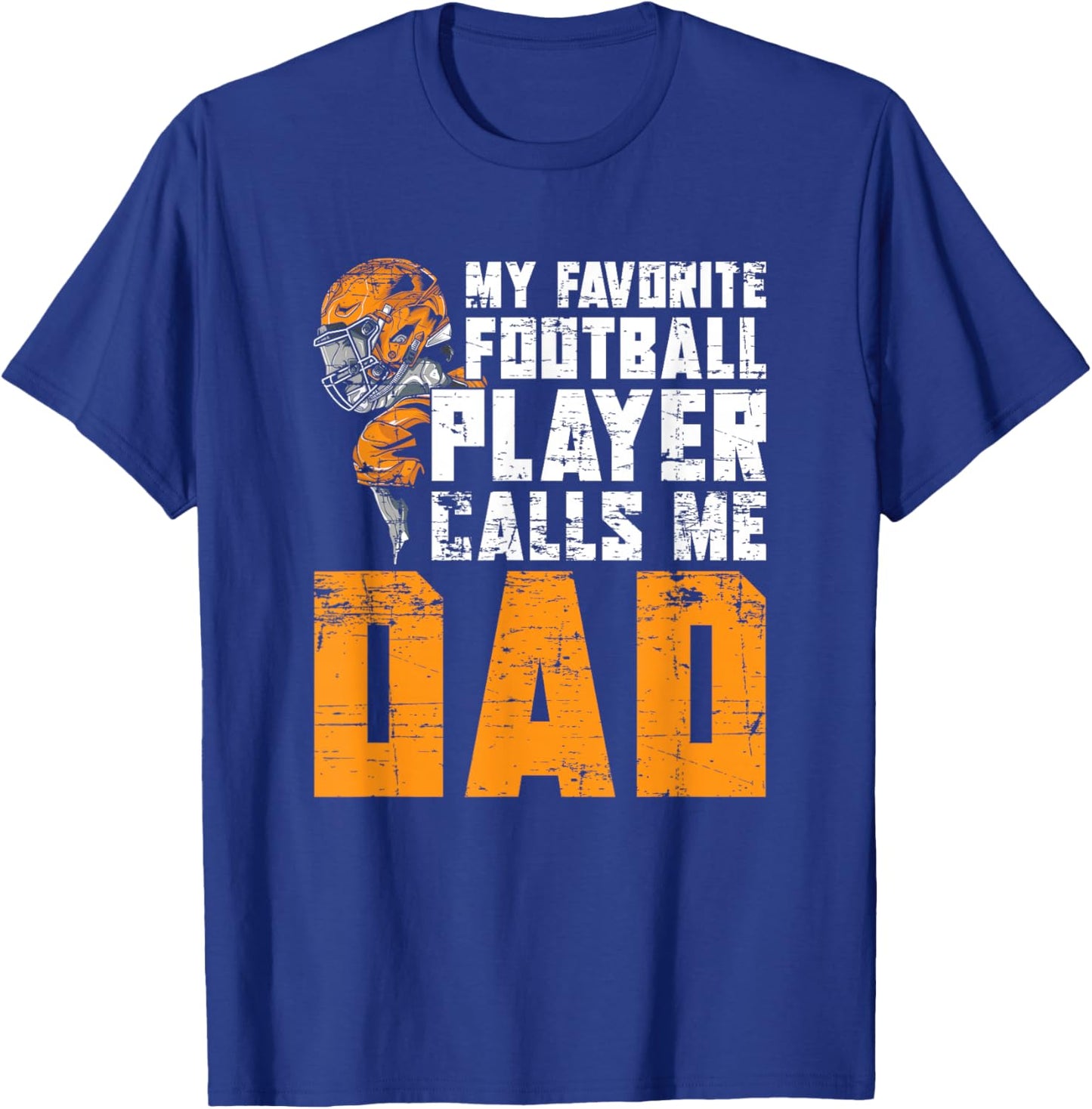 Fathers Day Football Player Dad American Sport Football T-Shirt - T-Shirt | Royal