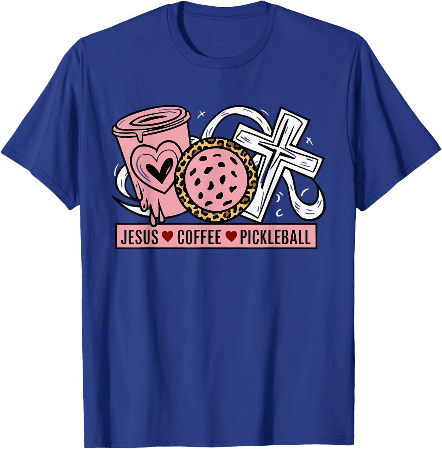 Jesus Coffee Pickleball T-Shirt - T-Shirt | Royal