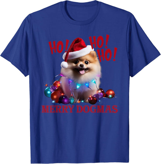 Merry Dogmas Pomeranian Christmas T-Shirt - T-Shirt | Royal