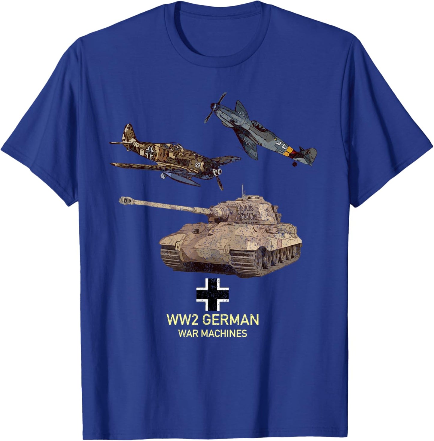 WW2 German Warbirds Tanks Panzer T-Shirt - T-Shirt | Royal