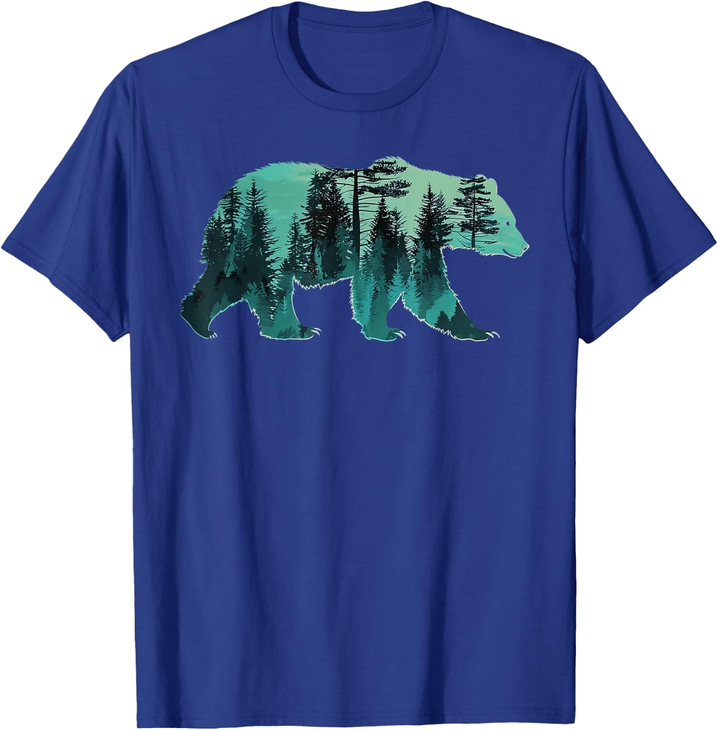 Nature Forest Mountains Trees Wildlife Animal for Camper T-Shirt - T-Shirt | Royal