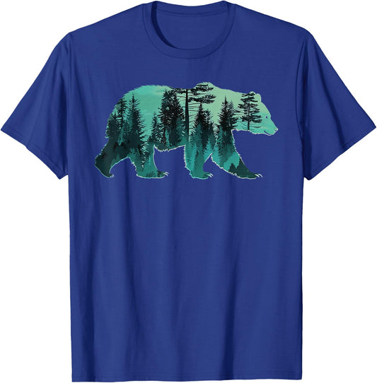 Nature Forest Mountains Trees Wildlife Animal for Camper T-Shirt - T-Shirt | Royal
