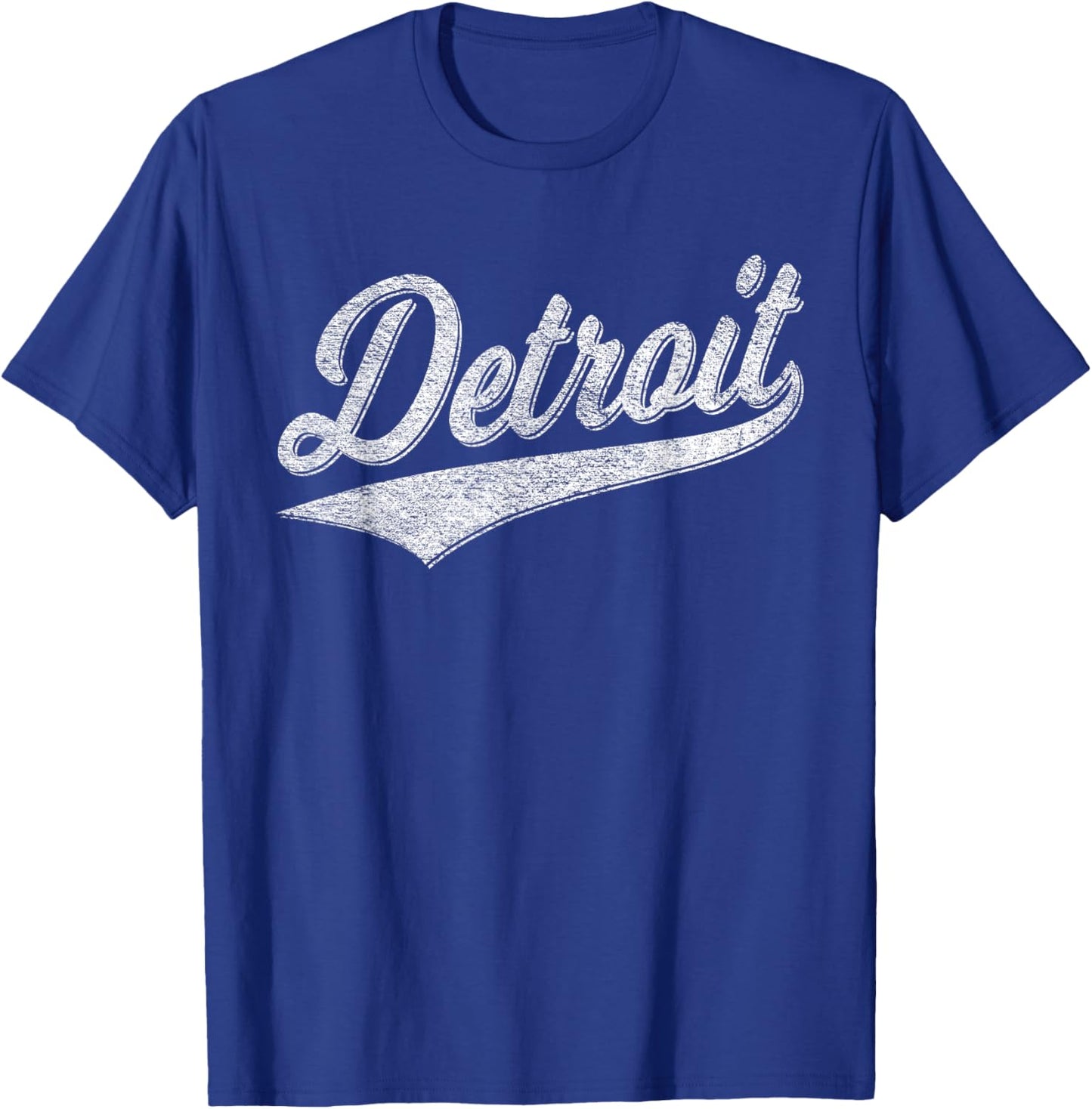 Detroit Varsity Script Classic Sports Jersey Style T-Shirt - T-Shirt | Royal