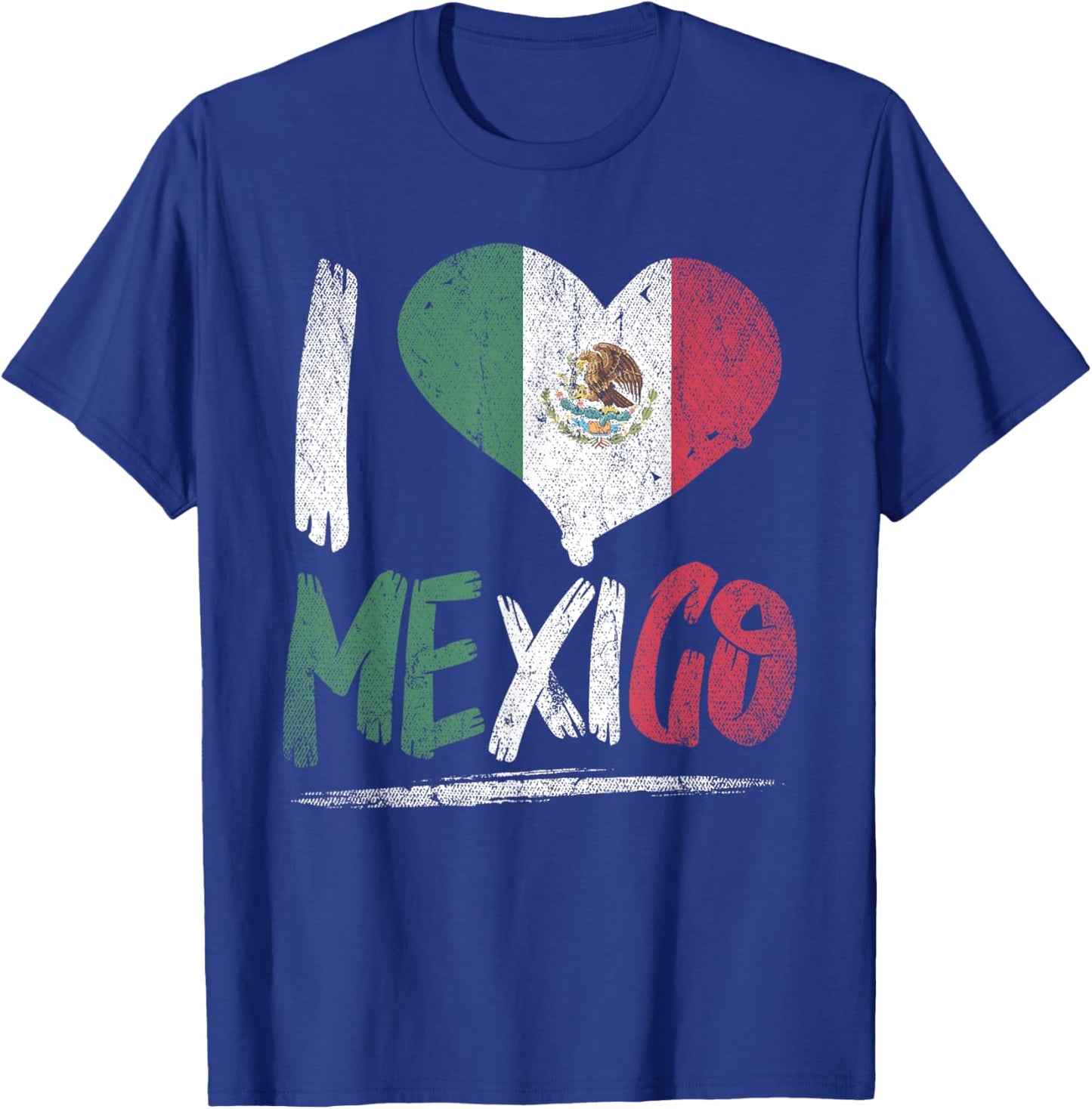 Proud Mexican Heritage Hispanic Culture Heart I Love Mexico T-Shirt - T-Shirt | Royal
