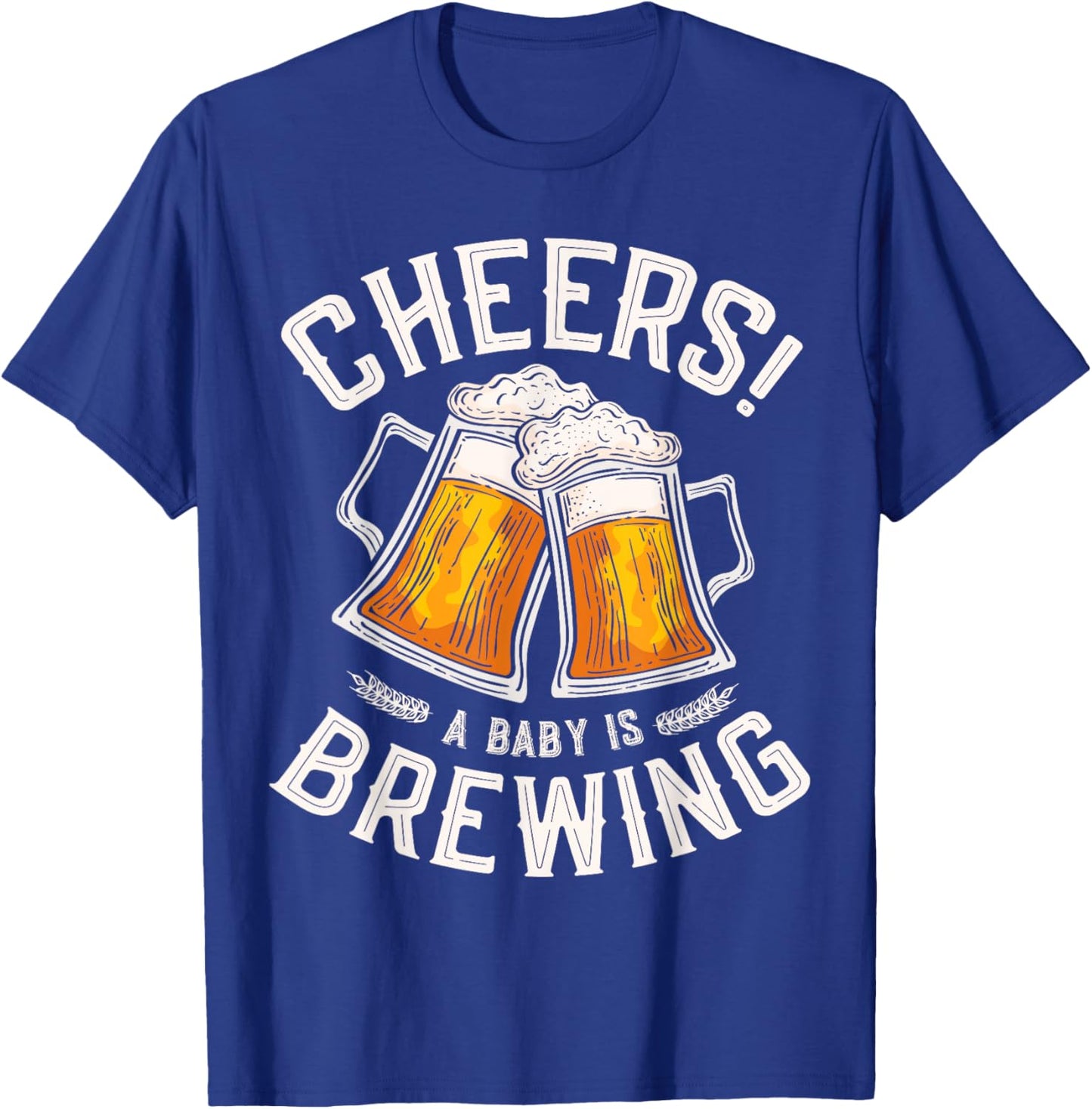 Cheers a baby is brewing Brewing Beer brewer Funny Baby T-Shirt - T-Shirt | Royal