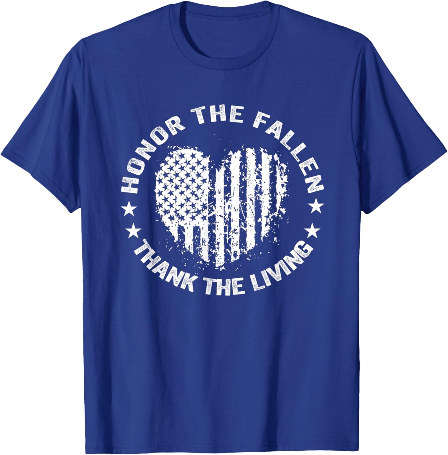 Honor The Fallen Thank The Living Heart Memorial Day T-Shirt - T-Shirt | Royal