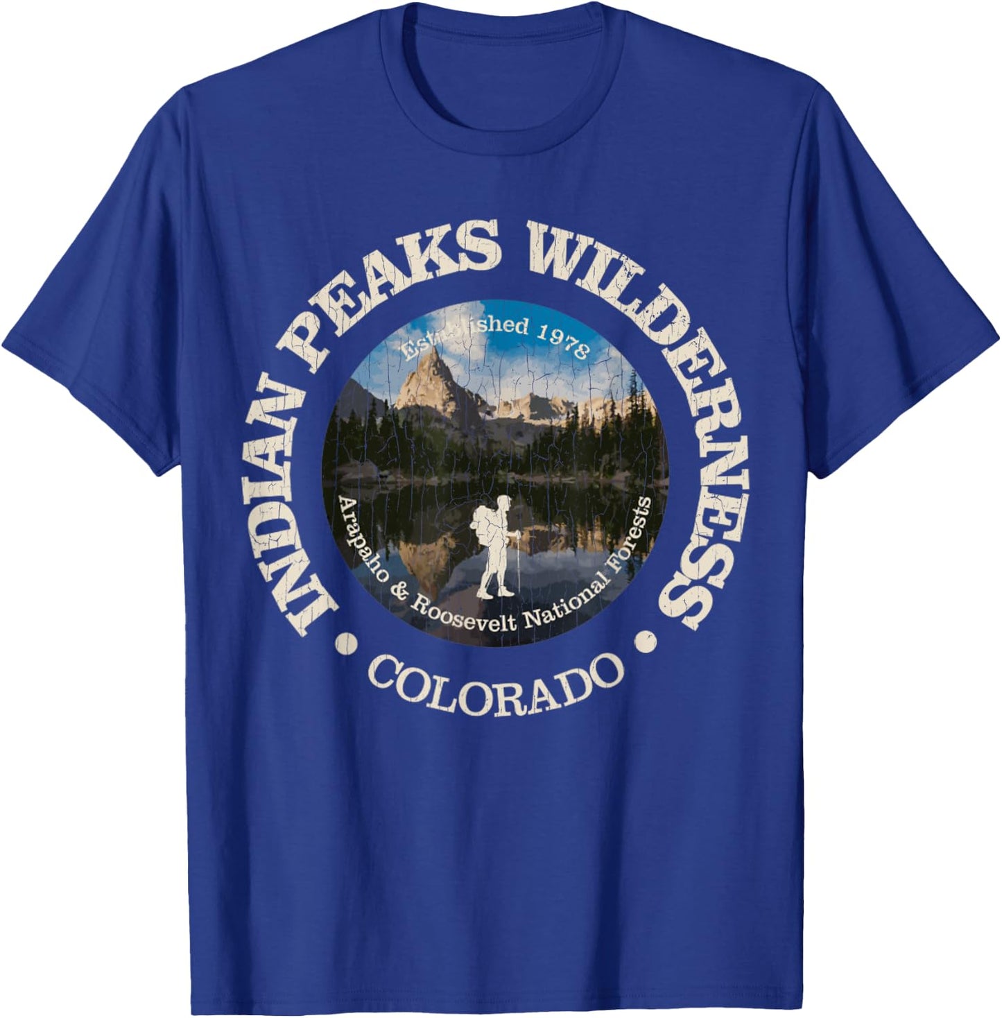 Indian Peaks Wilderness Vintage Indian Peaks Camping T-Shirt - T-Shirt | Royal