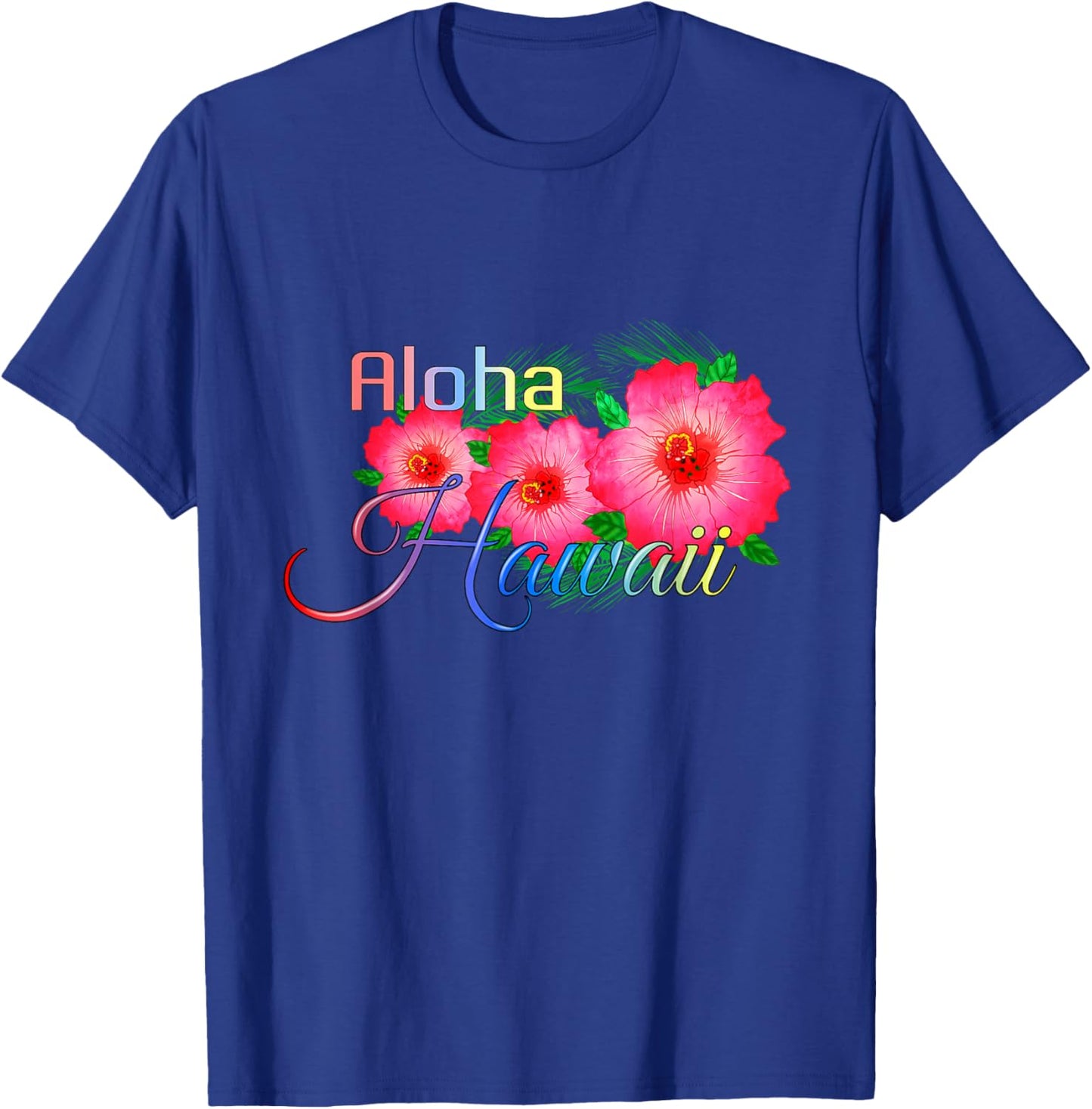 Aloha Hawaii Tropical Island Flowers T-Shirt - T-Shirt | Royal