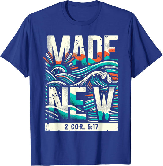Made New Baptism Shirt Christian Shirts For Youth Baptized T-Shirt - T-Shirt | Royal