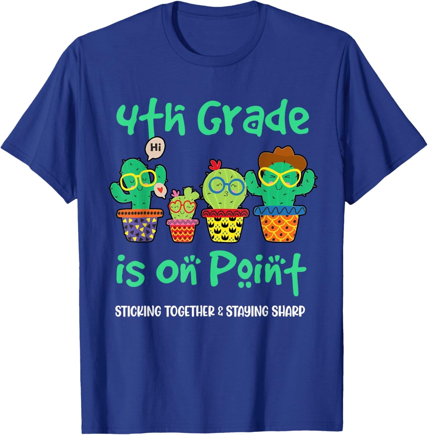 4th Grade Squad Cactus Plant Back To School Teacher Kids T-Shirt - T-Shirt | Royal
