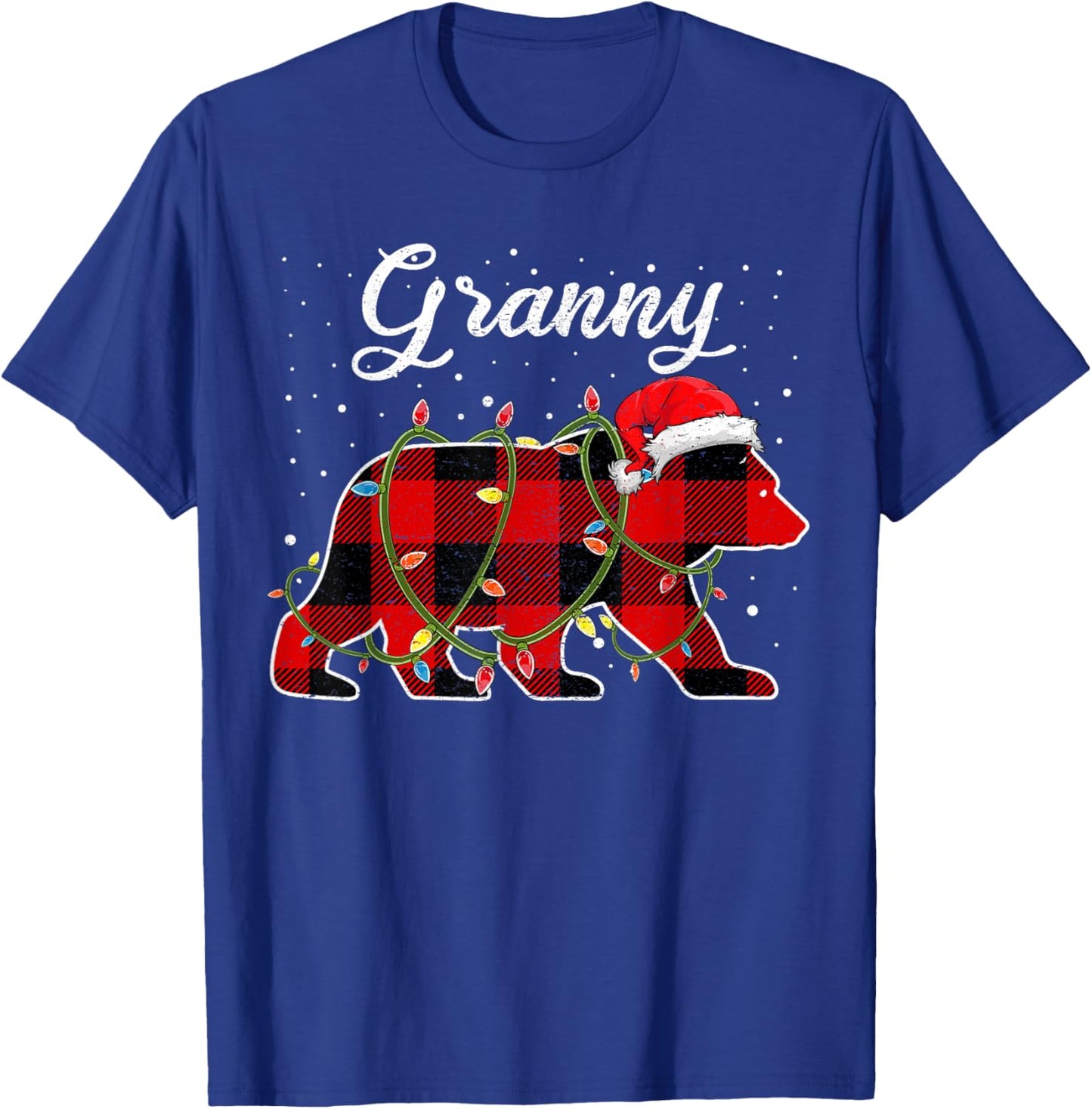 Granny Bear Shirt, Red Buffalo Plaid Grandma Bear Pajama T-Shirt - T-Shirt | Royal