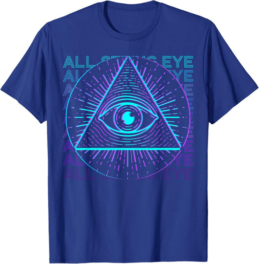 All Seeing Eye Retro All Seeing Eye T-Shirt - T-Shirt | Royal