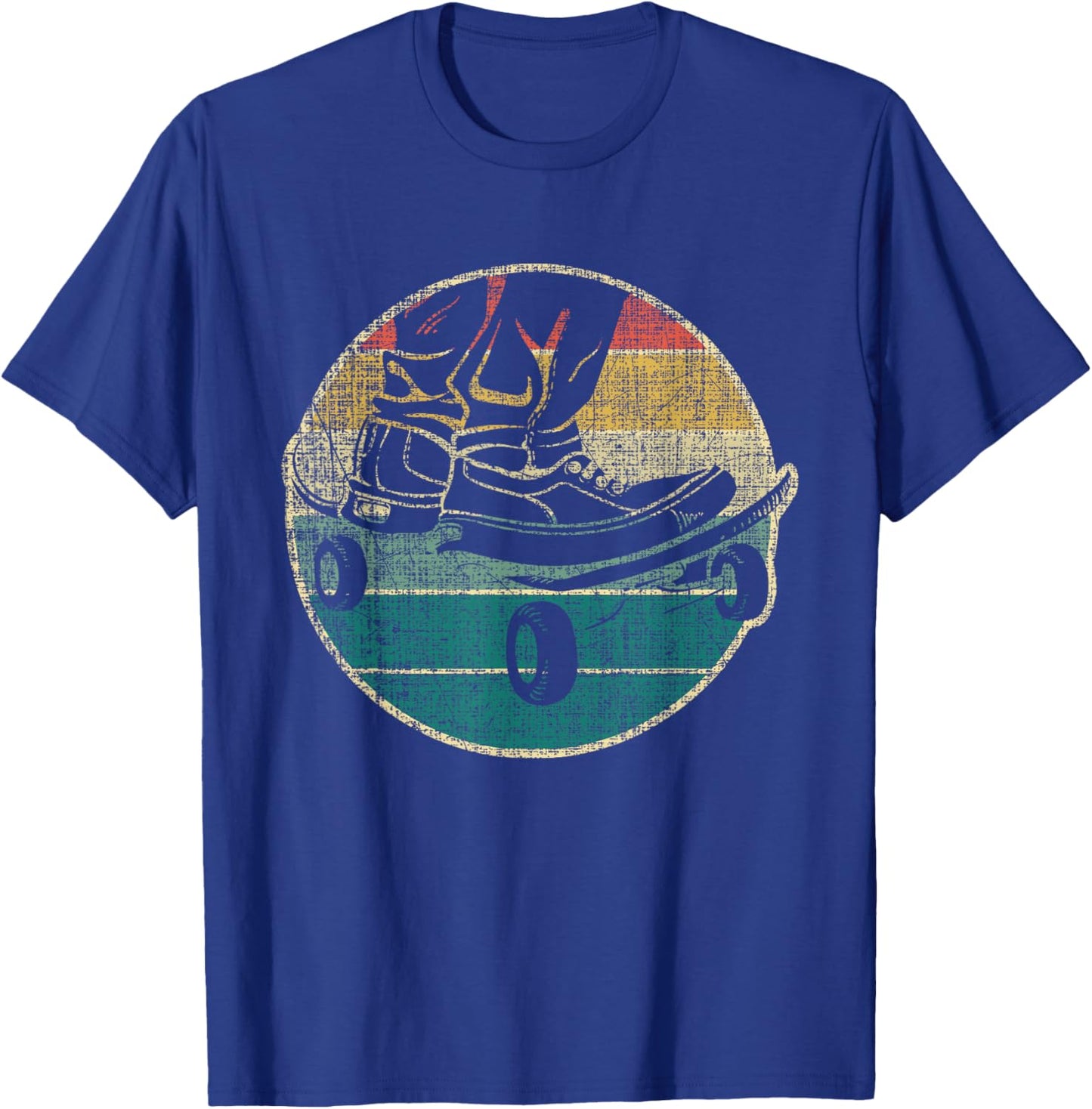 Retro Skateboarder Skateboard Skateboarding Skater T-Shirt - T-Shirt | Royal