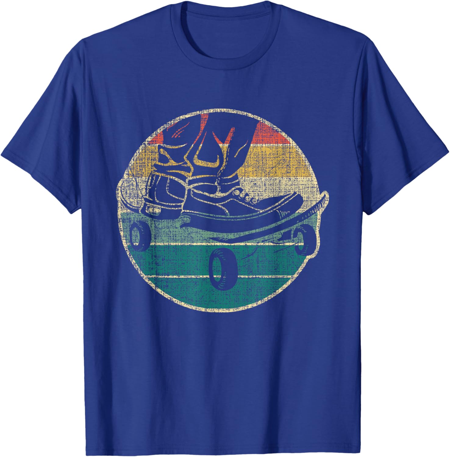 Retro Skateboarder Skateboard Skateboarding Skater T-Shirt - T-Shirt | Royal