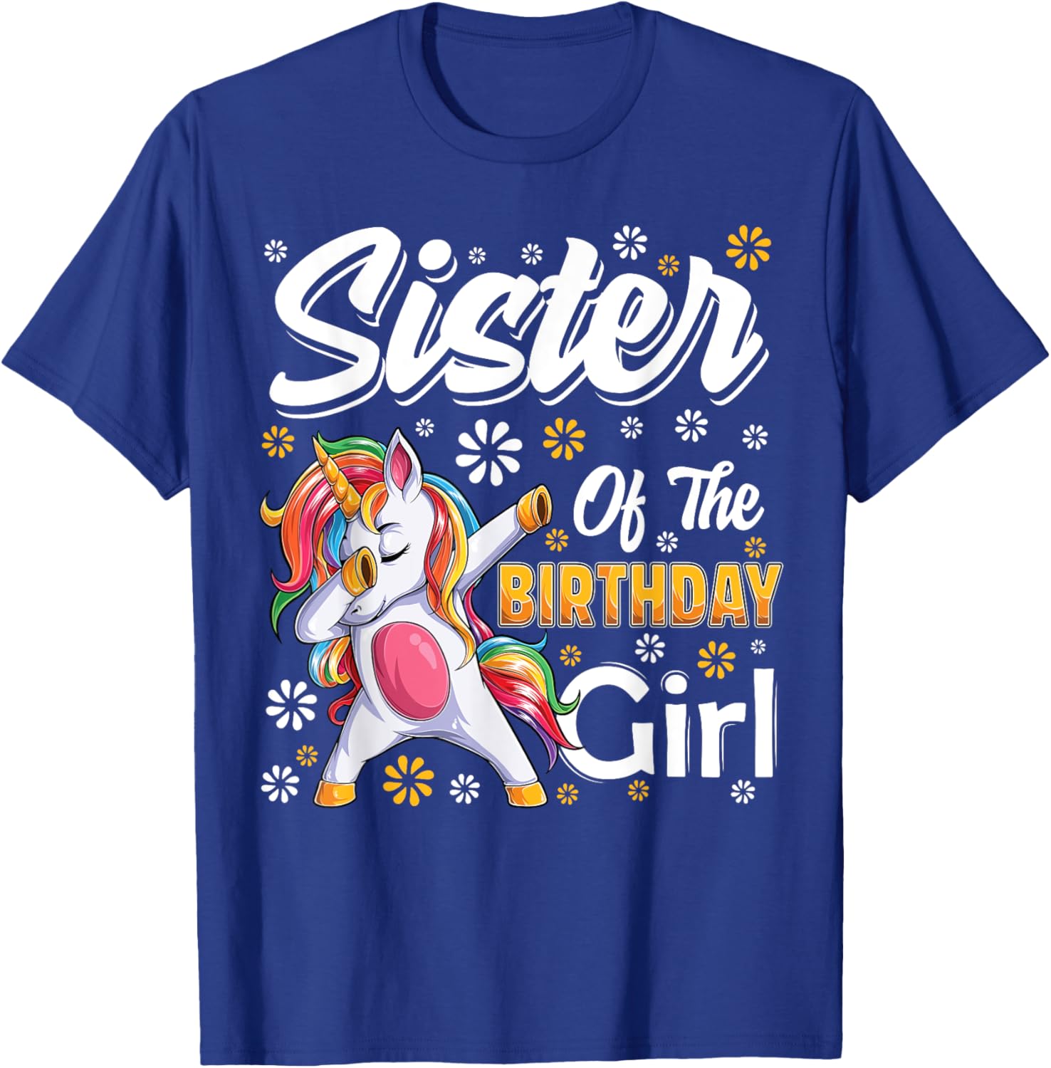 awesome dabbing unicorn birthday Sister Family Matching T-Shirt - T-Shirt | Royal