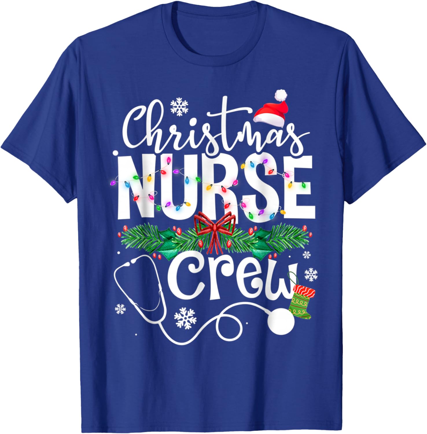 Christmas Nurse Crews Xmas Nursing Matching Holiday T-Shirt - T-Shirt | Royal