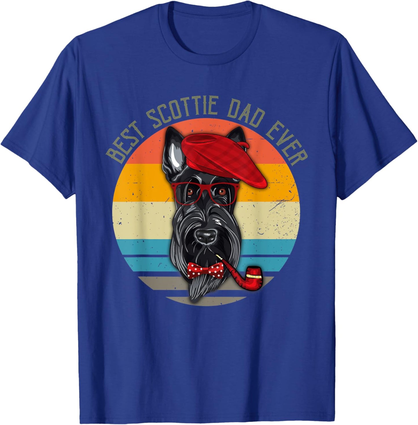 Vintage Retro Funny Best Scottie Dad Ever Dog Lover T-Shirt - T-Shirt | Royal