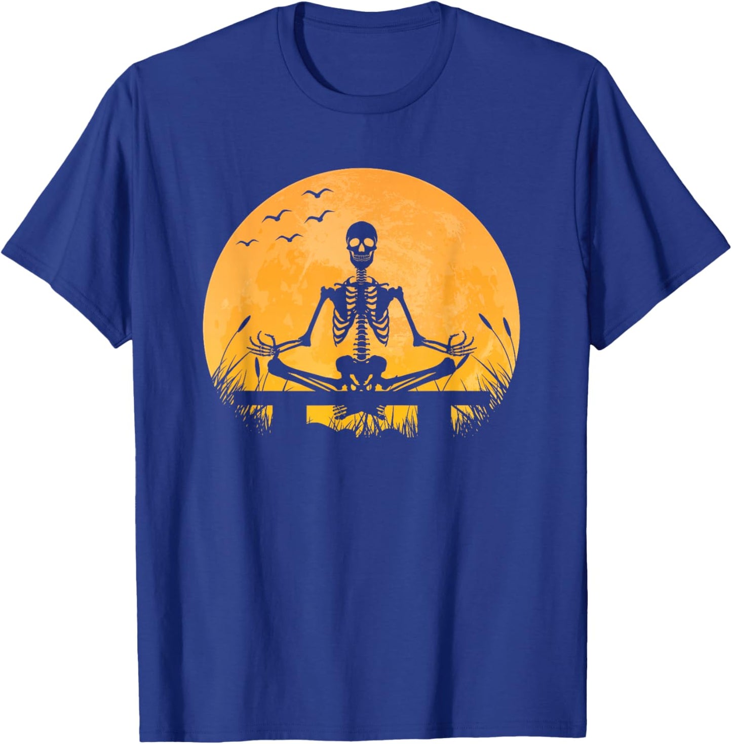 Yoga Meditation | Skeleton meditates | Moon | Yoga Pose T-Shirt - T-Shirt | Royal