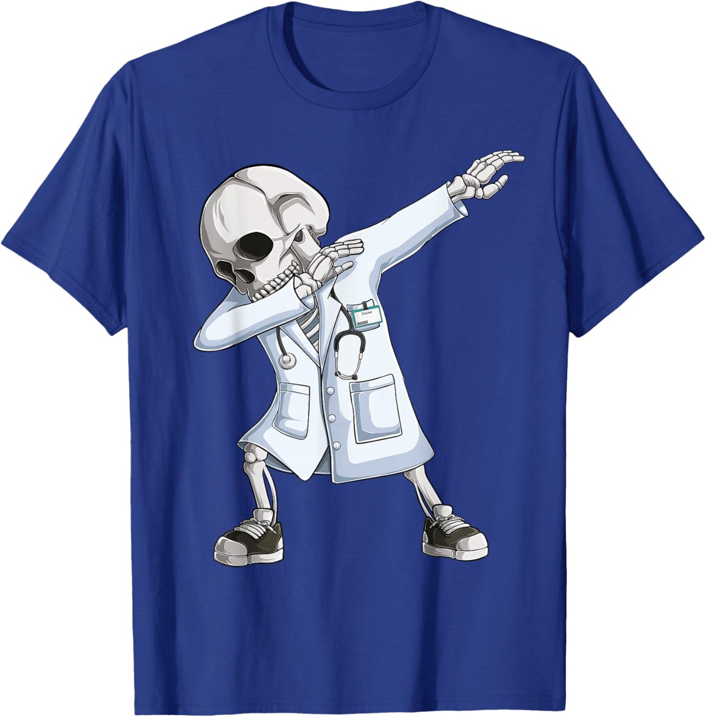Dabbing Skeleton Doctor Halloween Costume Men Women T-Shirt - T-Shirt | Royal