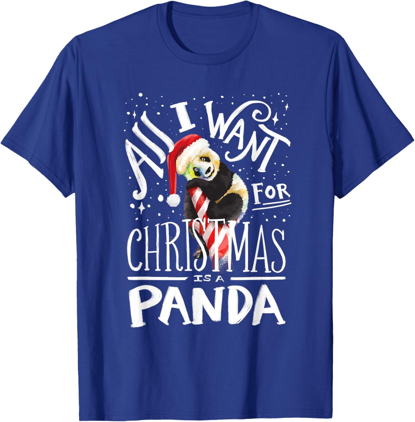 Panda Christmas Santa Hat Xmas Panda Lover T-Shirt - T-Shirt | Royal