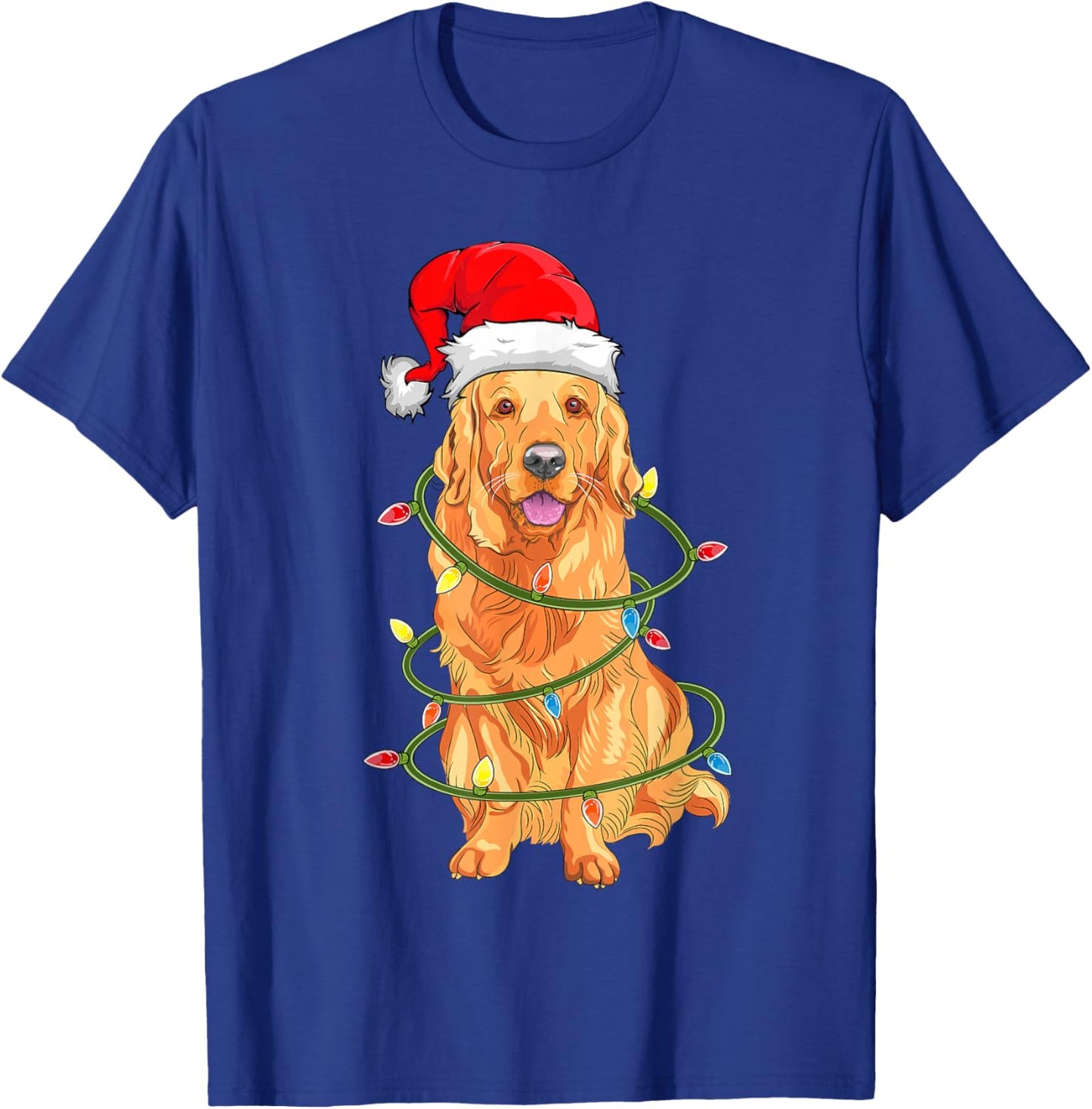 Christmas Dog Shirt, Christmas Golden retriever Pajama T-Shirt - T-Shirt | Royal