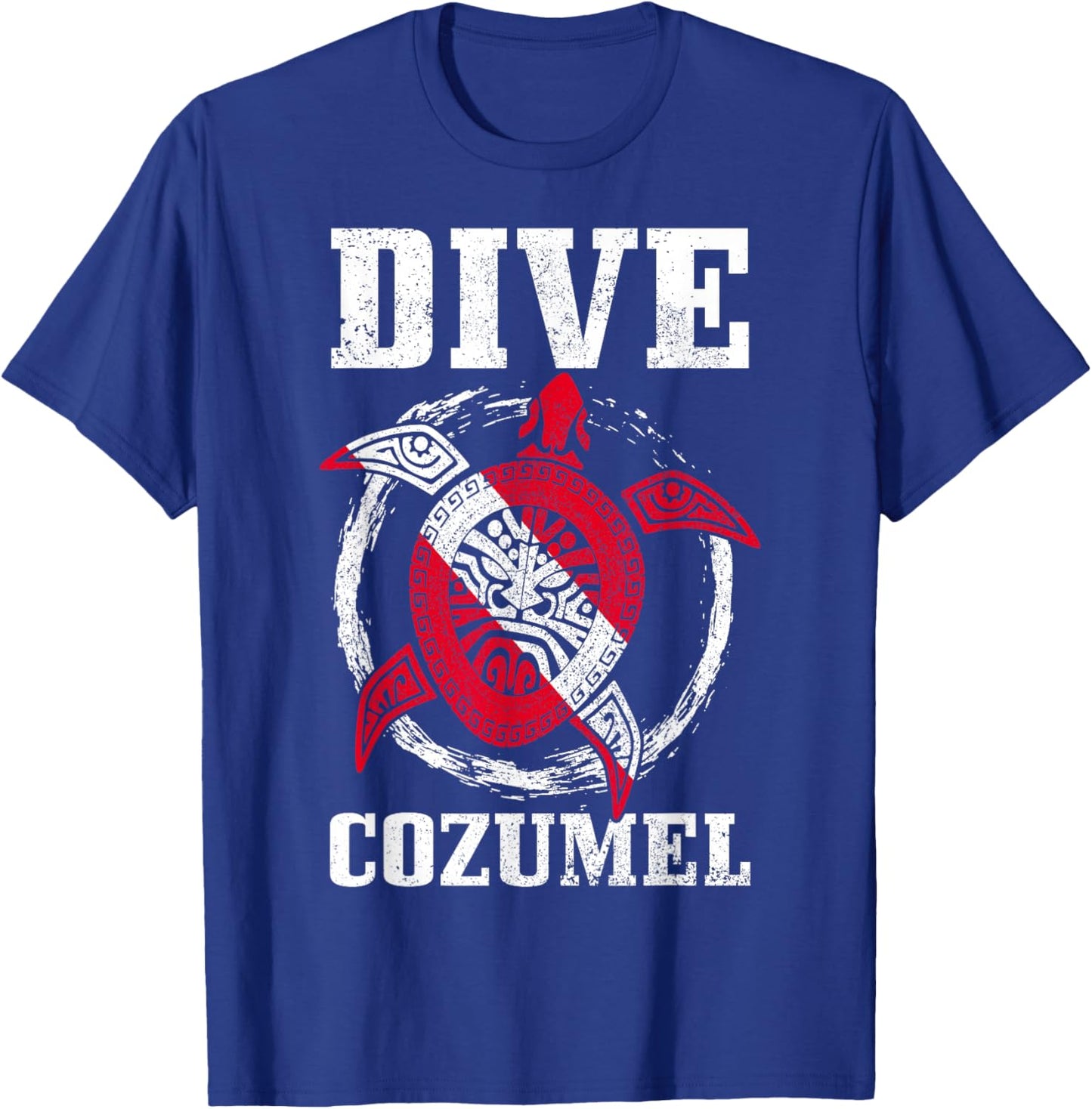 Cozumel Mexico Sea Turtle Diving Flag T-Shirt - T-Shirt | Royal