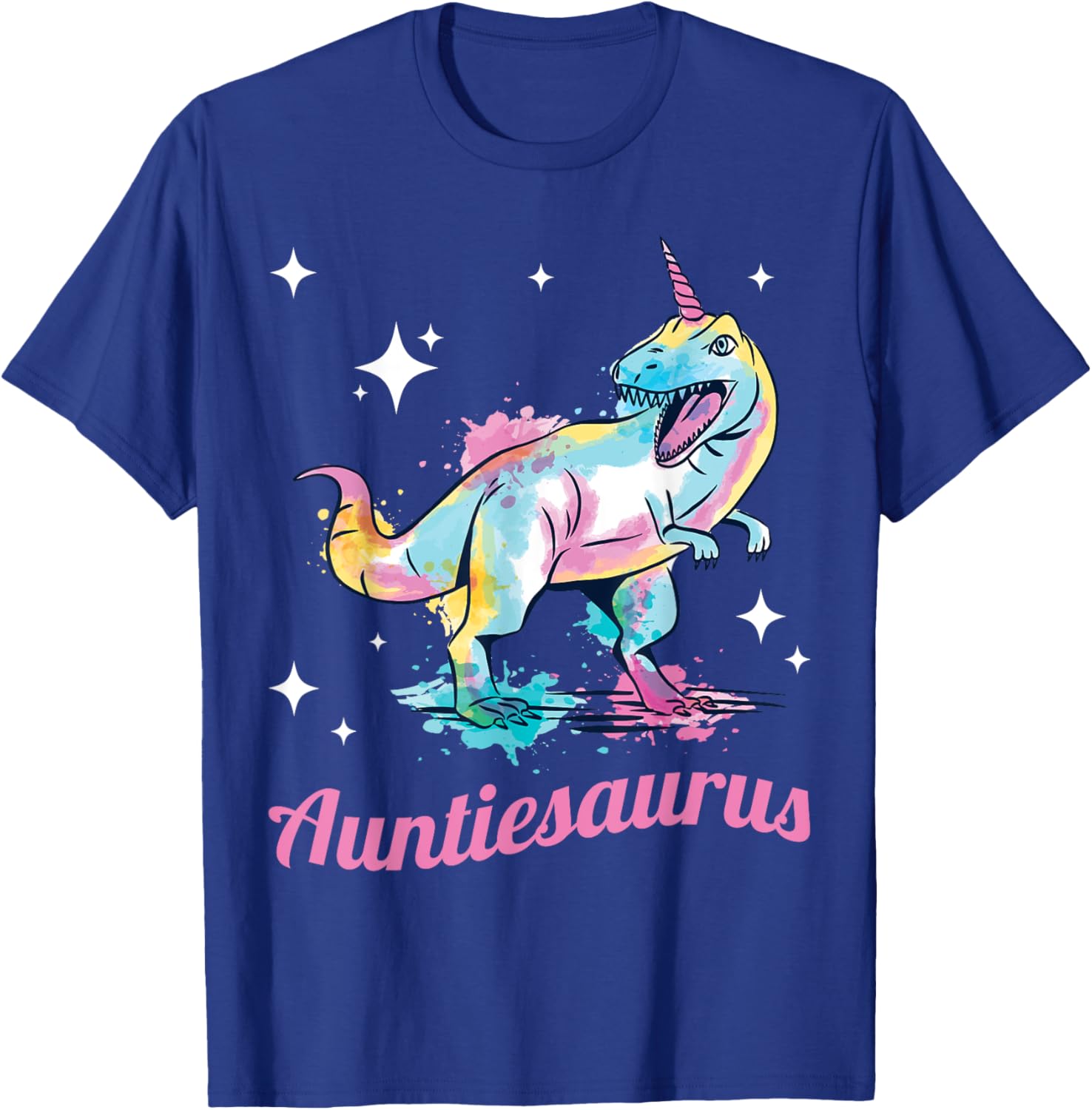 Auntie womans Dinosaur Auntiesaurus T-Shirt - T-Shirt | Royal
