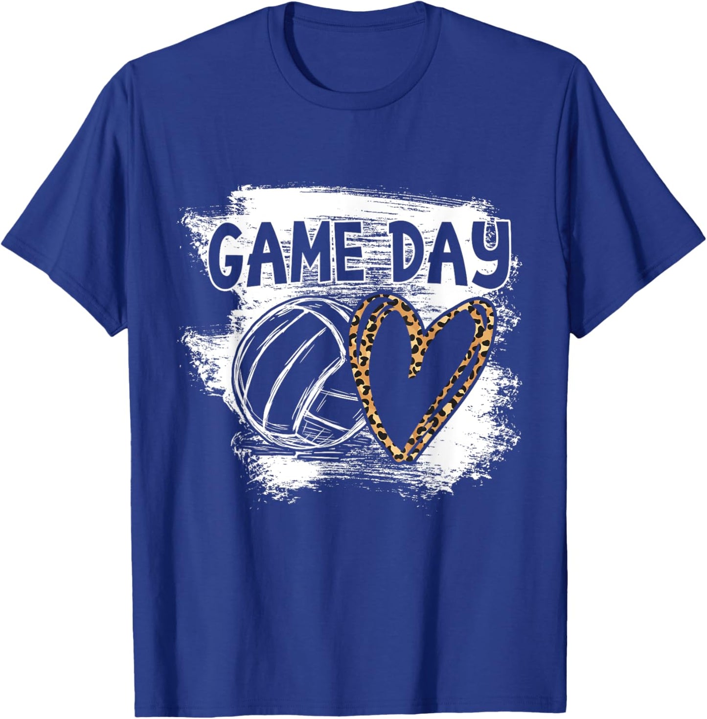Volleyball Game Day Leopard Cheetah Women Volleyball Girl Small T-Shirt - T-Shirt | Royal