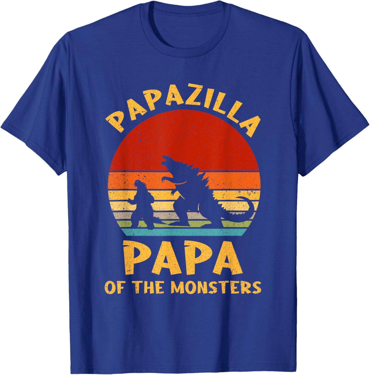 Funny Dad Papazilla Papa Of Monsters Halloween Fathers Day T-Shirt - T-Shirt | Royal