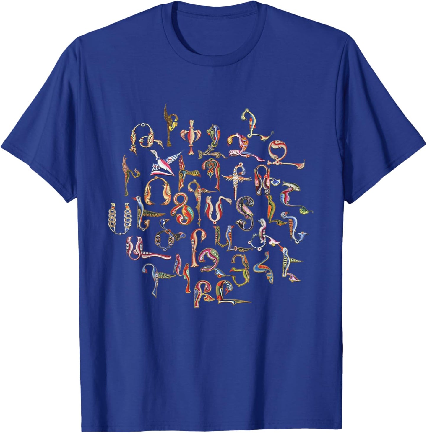 Armenian Alphabet Birds Armenia Symbols T-Shirt - T-Shirt | Royal