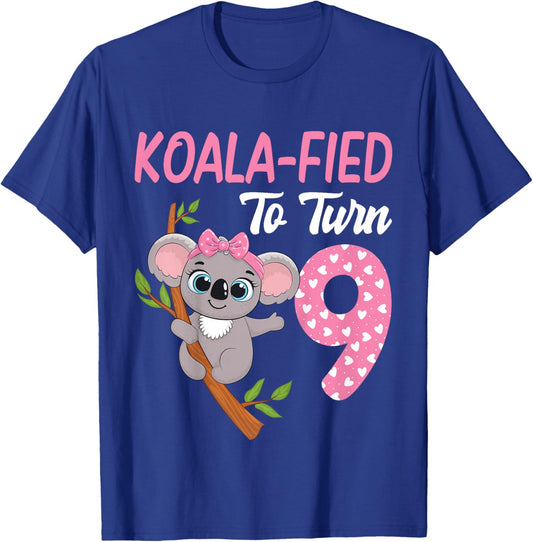 9 Year Old Koala 9th Birthday Party Animal Koala Lover T-Shirt - T-Shirt | Royal
