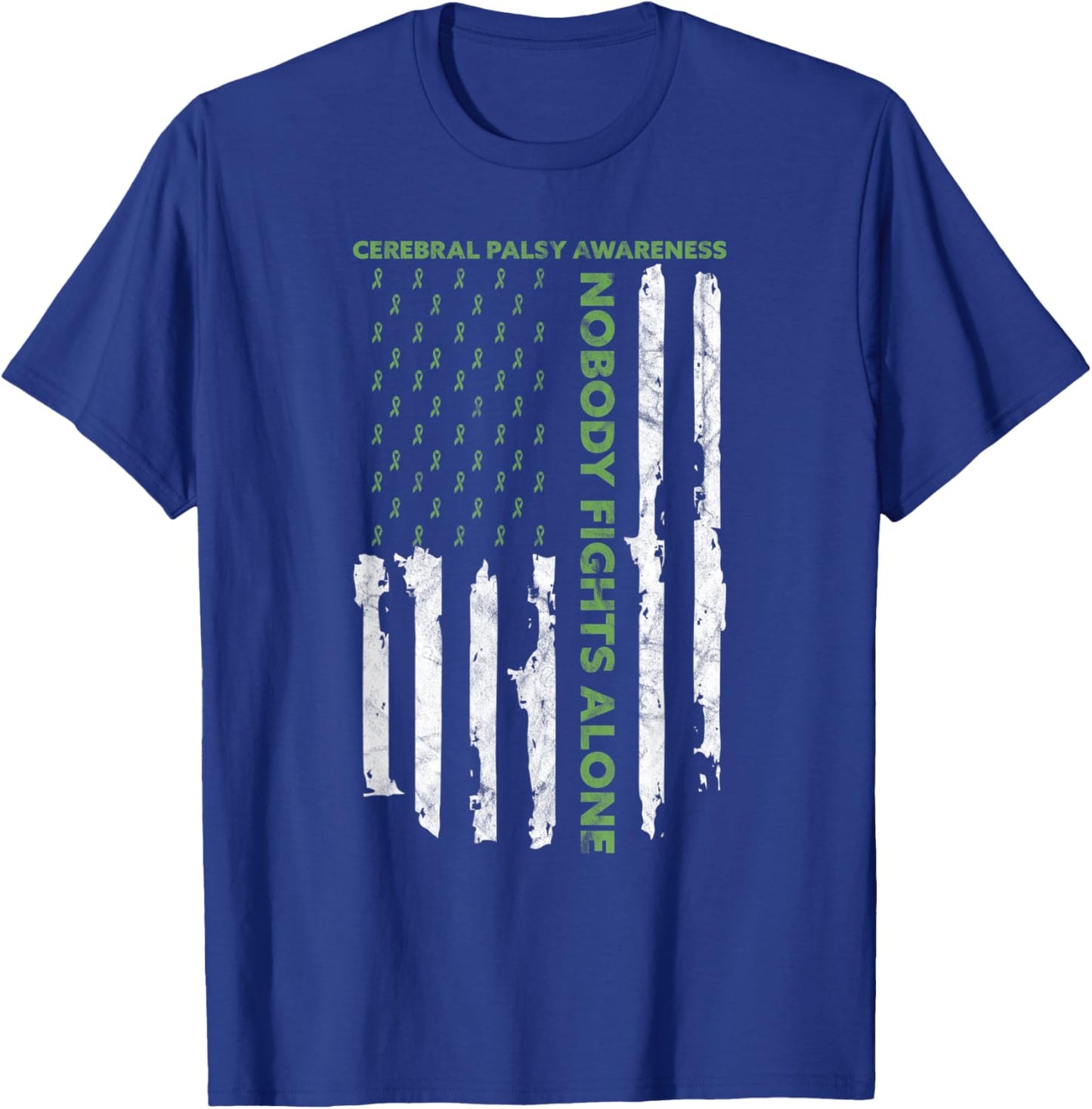 Fight Cerebral Palsy Awareness Month American Flag CP T-Shirt - T-Shirt | Royal