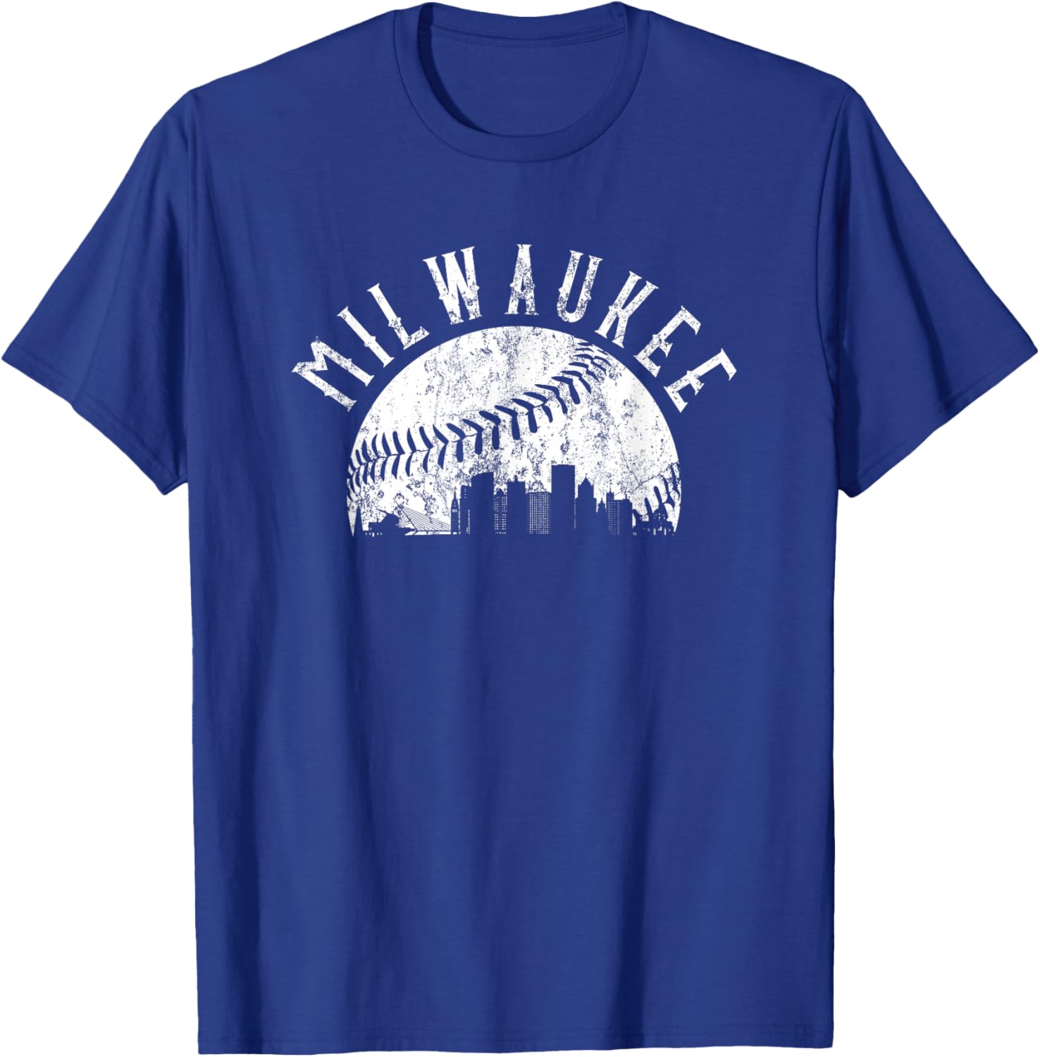 Vintage Milwaukee Wisconsin Skyline Apparel T-Shirt - T-Shirt | Royal