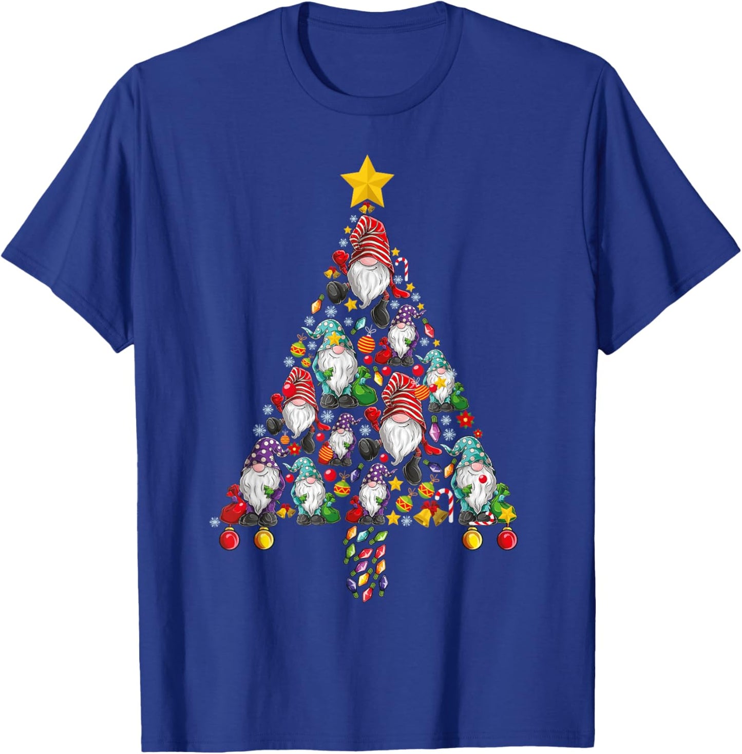 Funny Gnomes Christmas Tree Gnomies Family Xmas Men Kids T-Shirt - T-Shirt | Royal