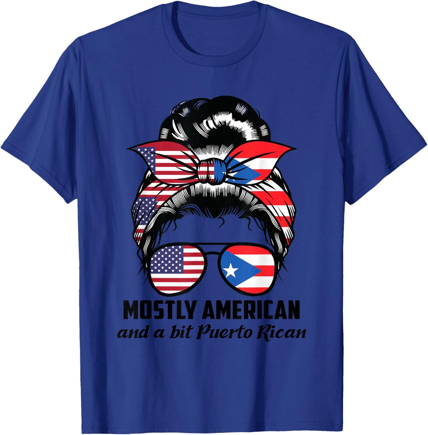 American and bit Puerto Rican Puerto Rican roots T-Shirt - T-Shirt | Royal