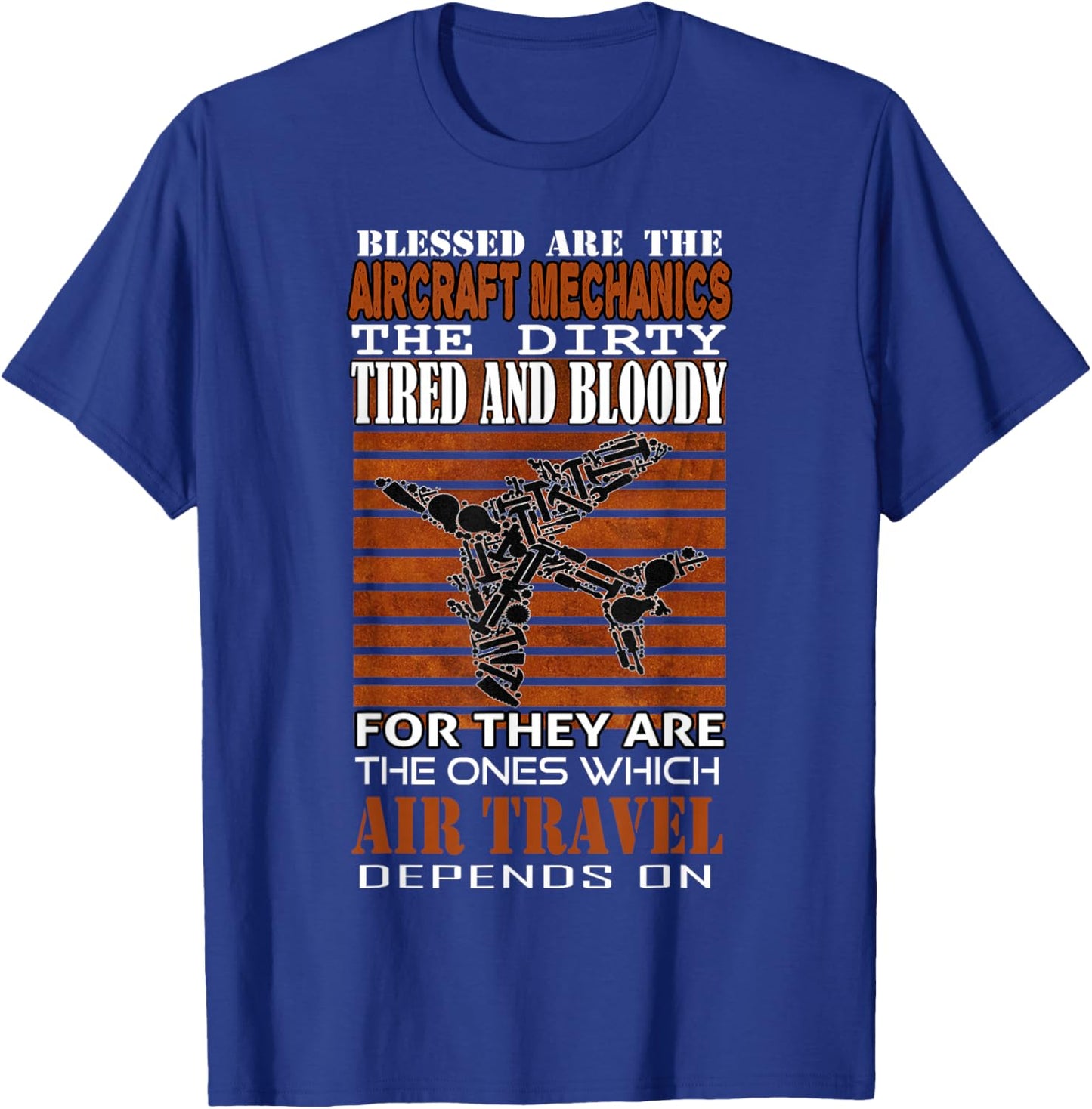 Blessed Are The Aircraft Mechanics Gifts Maintenance T-Shirt - T-Shirt | Royal