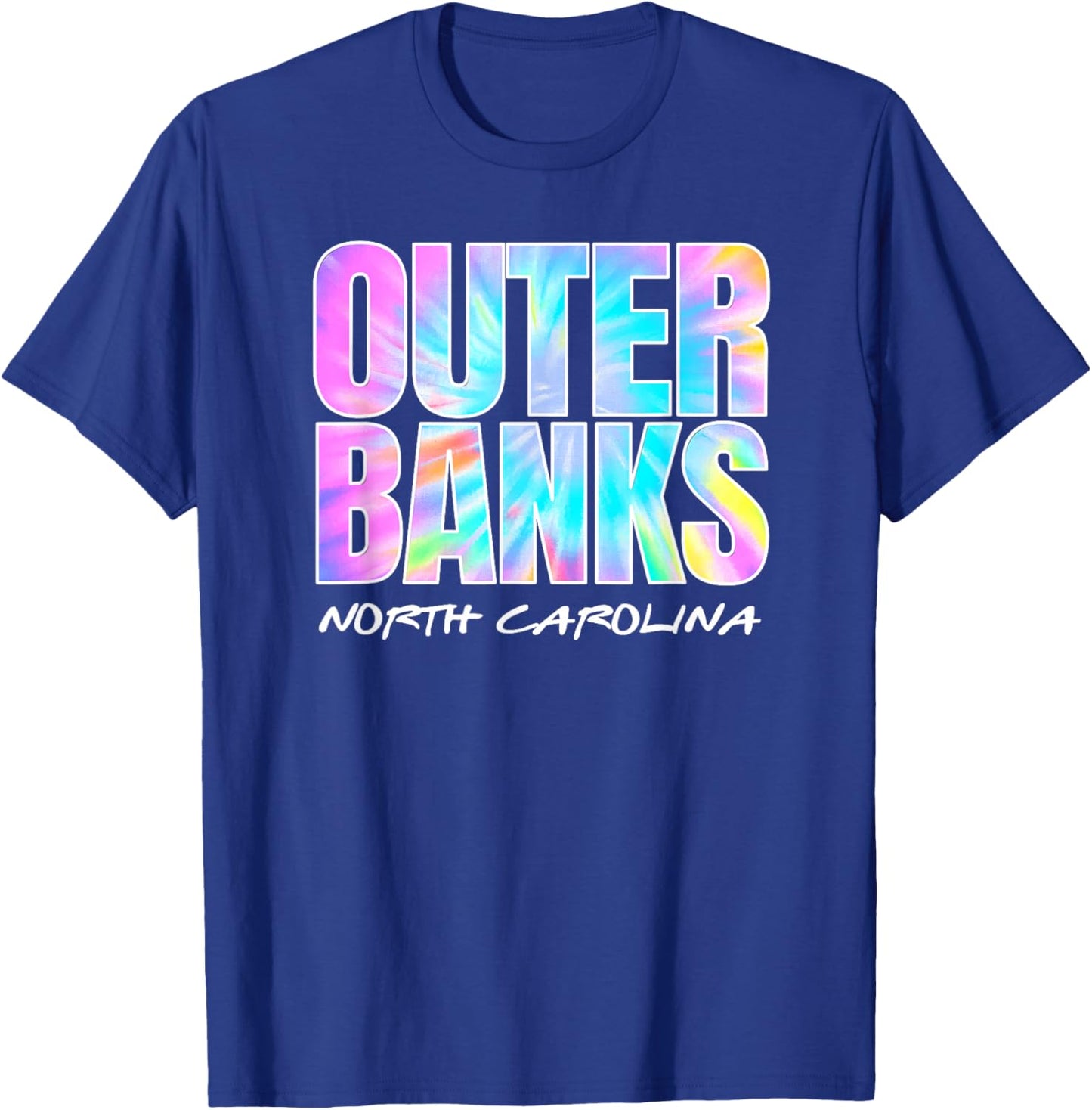 Vintage Outer Banks NC OBX Retro Tie Dye Graphic Souvenir T-Shirt - T-Shirt | Royal