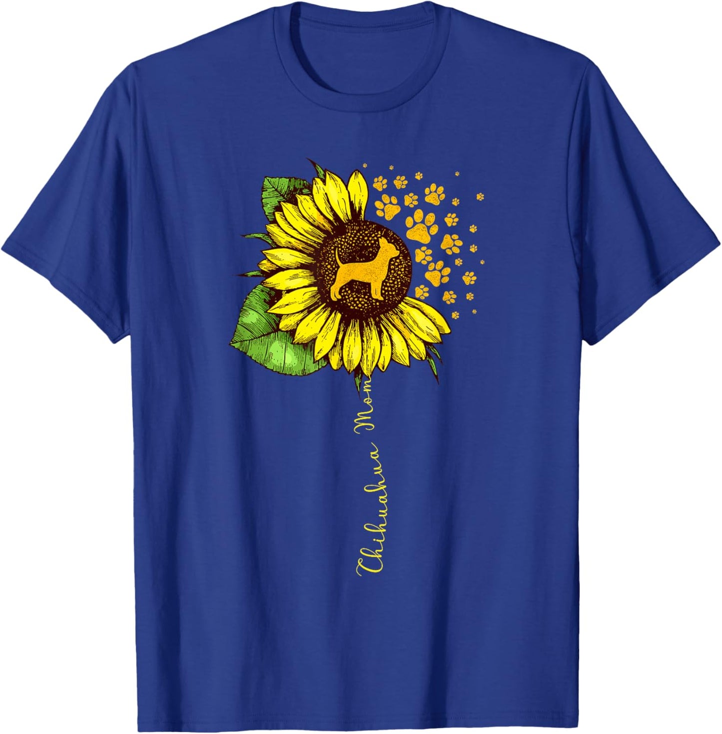 Funny Chihuahua Mom Sunflower Mother's Day Chiwawa Dog Lover T-Shirt - T-Shirt | Royal